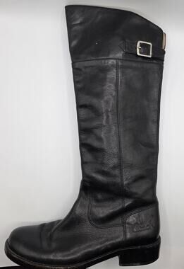 Coach Joele Black Leather Tall Knee-High Buckle Riding Boots Sz 7.5 B US